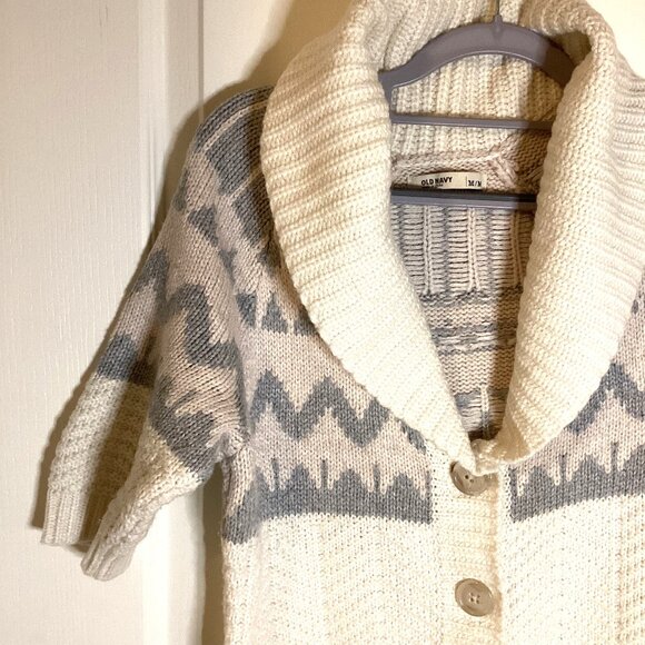 Old Navy Women's Short Sleeve Knit Cardigan Size M Shawl Neck Sweater - Picture 2 of 8